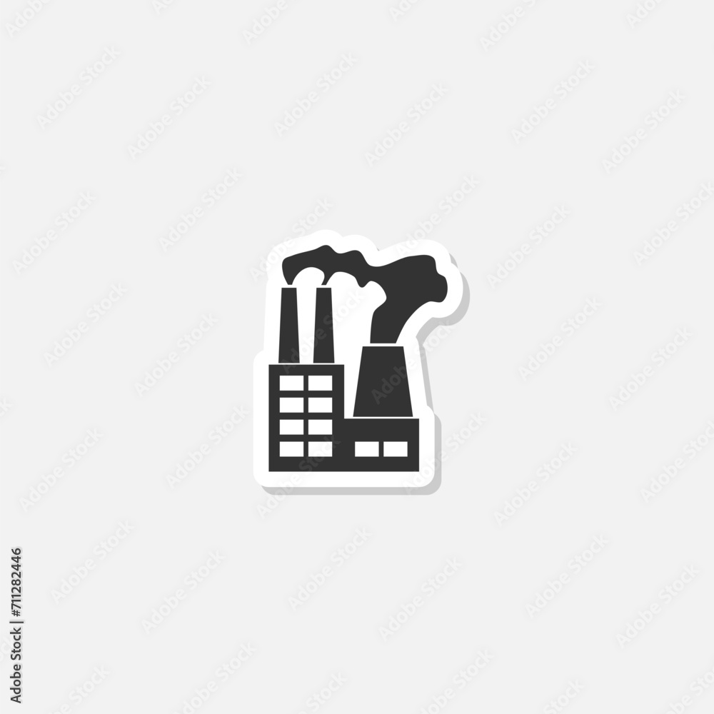 Factory icon isolated on gray background Factory icon isolated on gray background