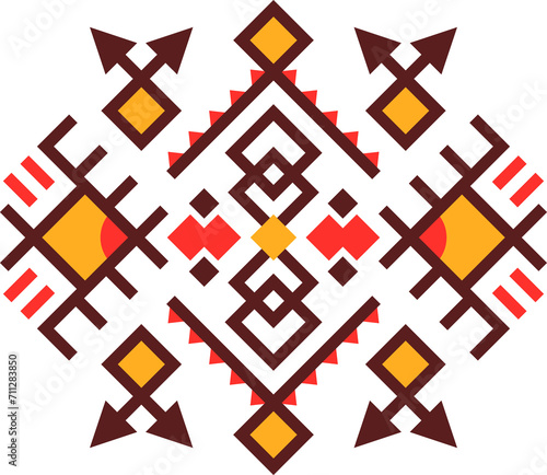 Aztec tribal pattern, mexican folk decor motif