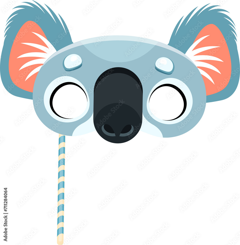 Obraz premium Sloth or bear face head carnival birthday mask