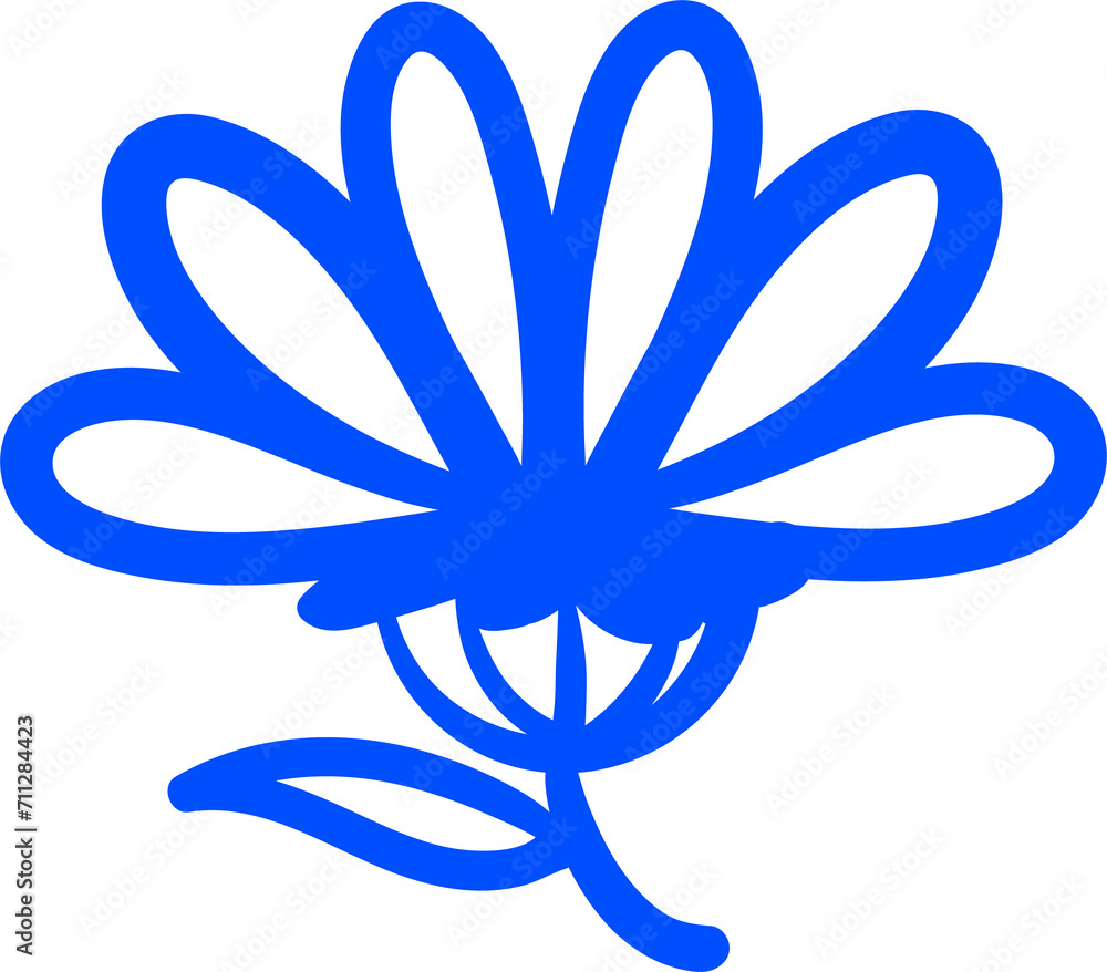 Abstract marigold mexican flower with blue leaves Abstract marigold mexican flower with blue leaves