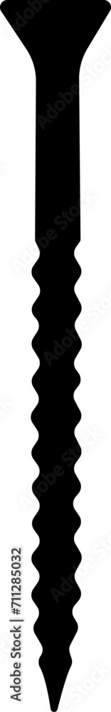 Fototapeta premium Screw shape silhouette icon. Hardware logo symbol vector illustration image in trendy black fill style isolated on transparent background. Design element for label, sign, emblem, banner and poster.