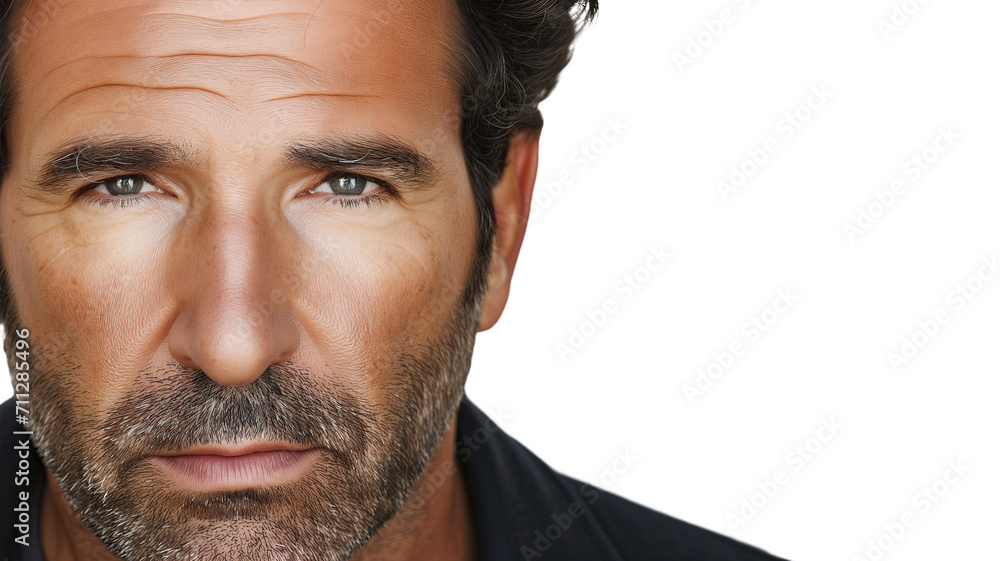 Fototapeta premium Elegant Man’s Profile, Blurred Face for Anonymity. Transparent background, PNG
