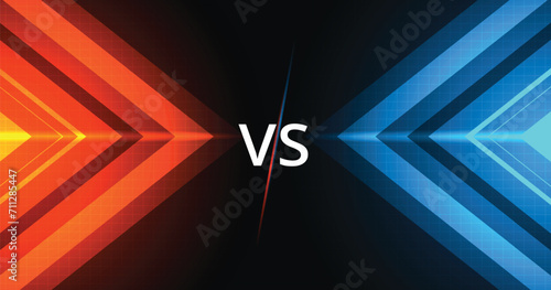 Battle or competition background concept. illustration blank template with sparks arrow and letters VS. represents a fight.