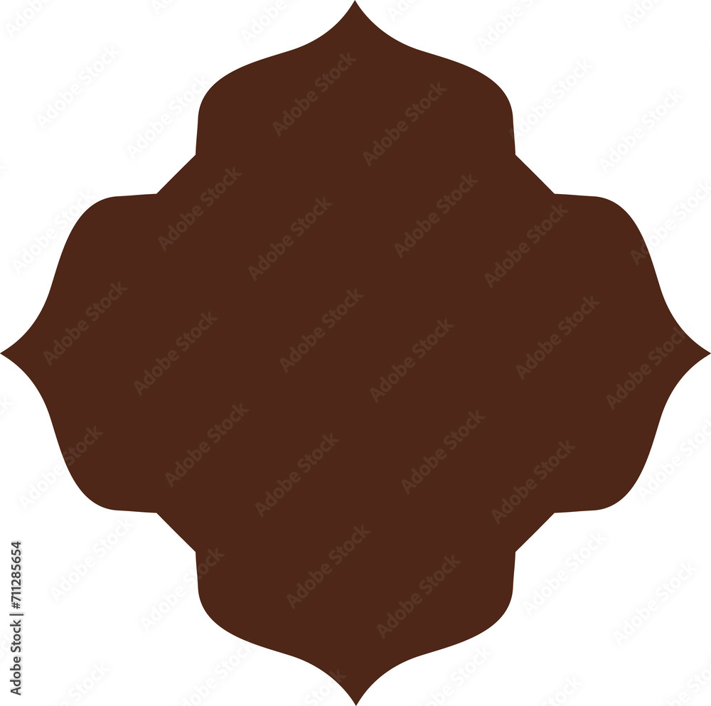 Mosque gate shape brown silhouette icon