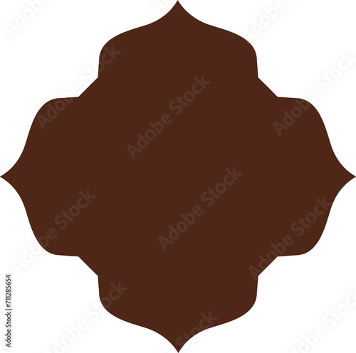 Mosque gate shape brown silhouette icon