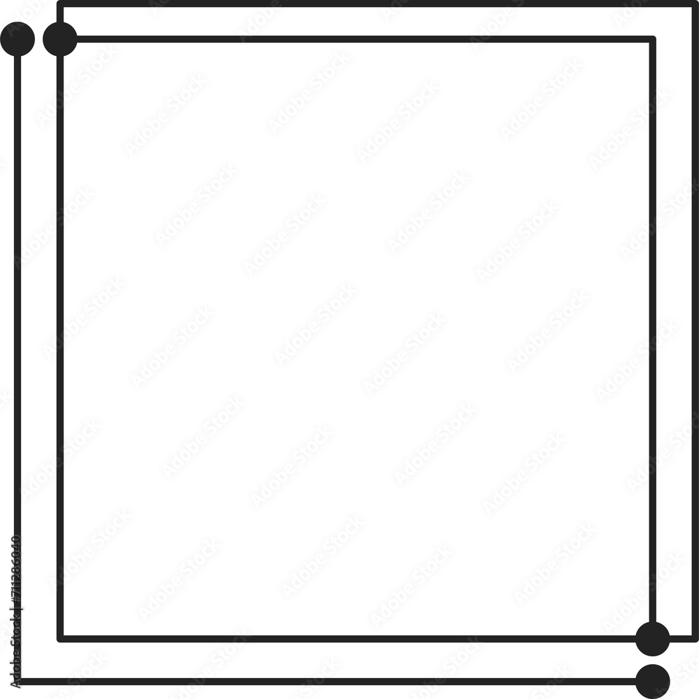Square frame with dots silhouette, trendy border Square frame with dots silhouette, trendy border