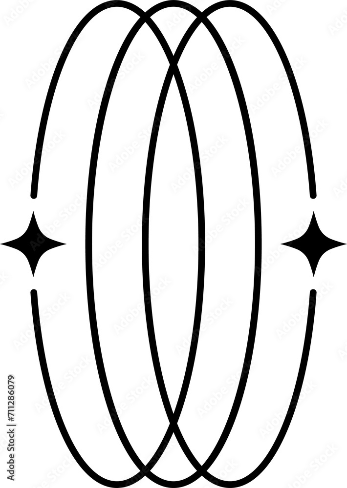 Circle line and stars silhouette sparkle Circle line and stars silhouette sparkle