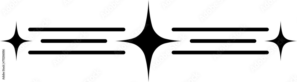 Stars with rays and line minimalist sparkle Stars with rays and line minimalist sparkle