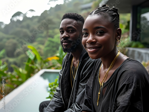 A Photo Of A Young African Couple, A Man And Woman Posing For A Picture