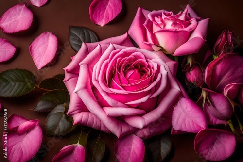 pink roses on black background