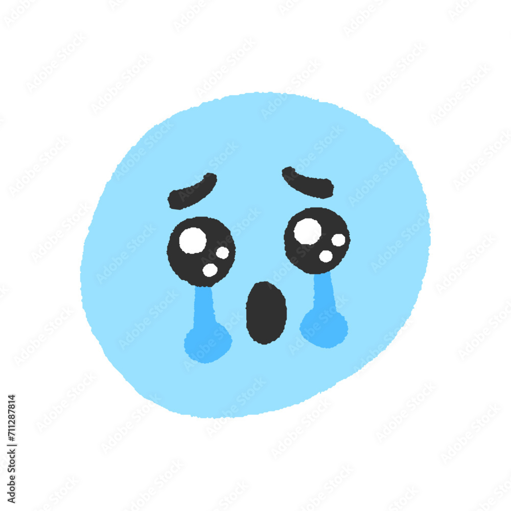 うるうるの目で涙を流す絵文字 - シンプルでかわいい手書きのぴえんな泣き顔のデザイン素材 うるうるの目で涙を流す絵文字 - シンプルでかわいい手書きのぴえんな泣き顔のデザイン素材