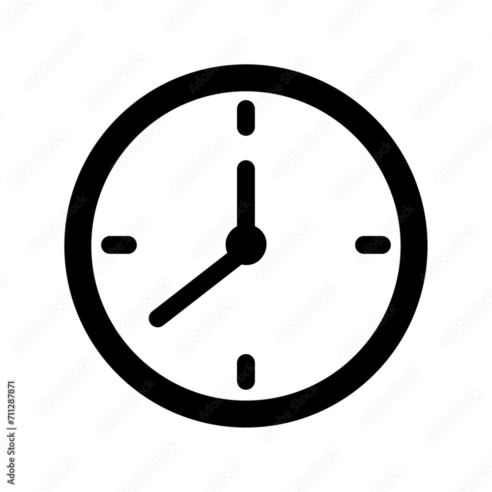 Vector clock icon white background vector illustration Vector clock icon white background vector illustration