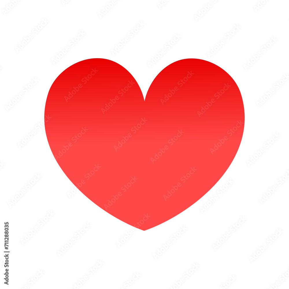 Vector heart symbol in red color isolated on white background