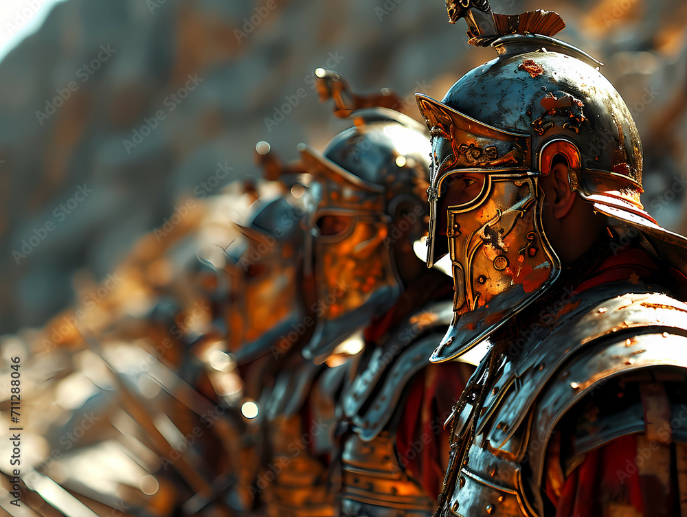 Historically Accurate Roman Legion, A Group Of Men Wearing Armor Stock ...