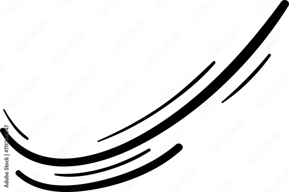 Bold line expressing motion, movement element Bold line expressing motion, movement element