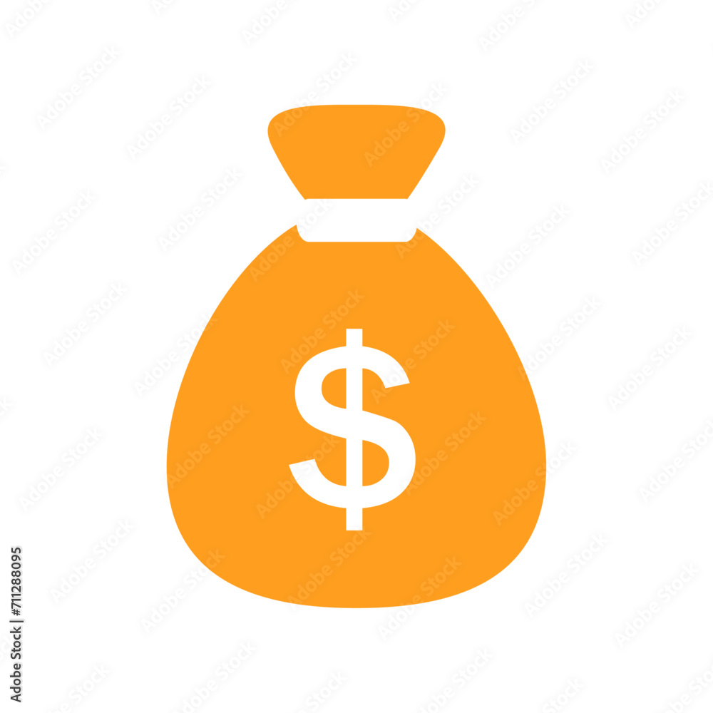Vector money bag icon with a dollar sign flat money bag Vector money bag icon with a dollar sign flat money bag