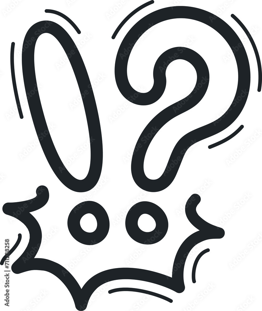 Exclamation and question marks doodle Exclamation and question marks doodle