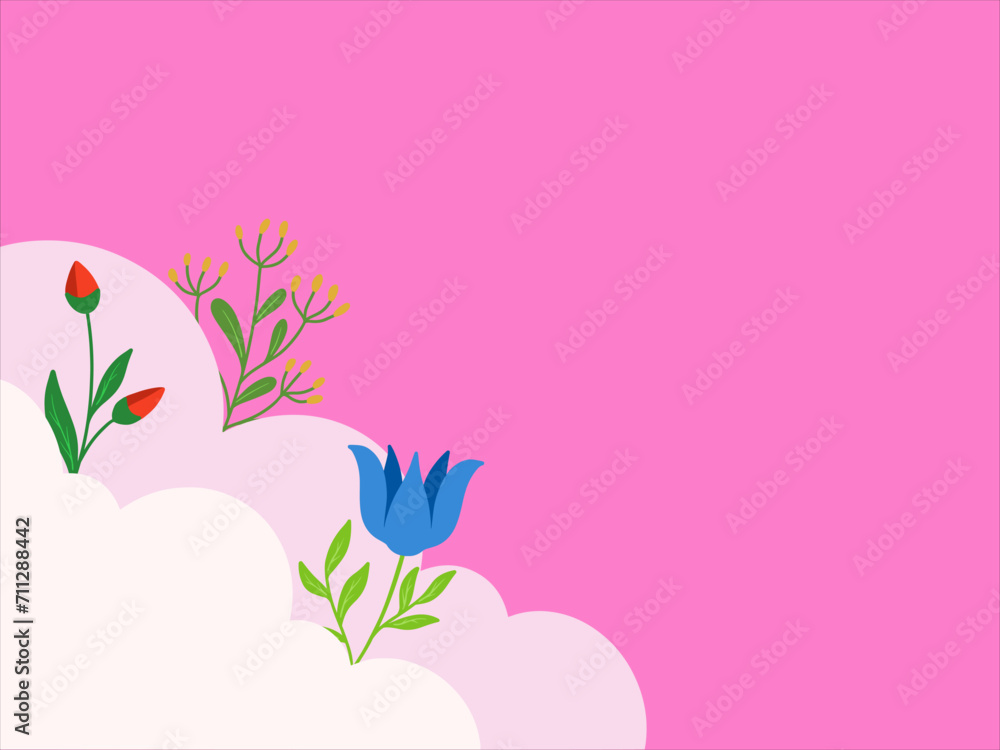 Valentine Background with Flower Illustration
