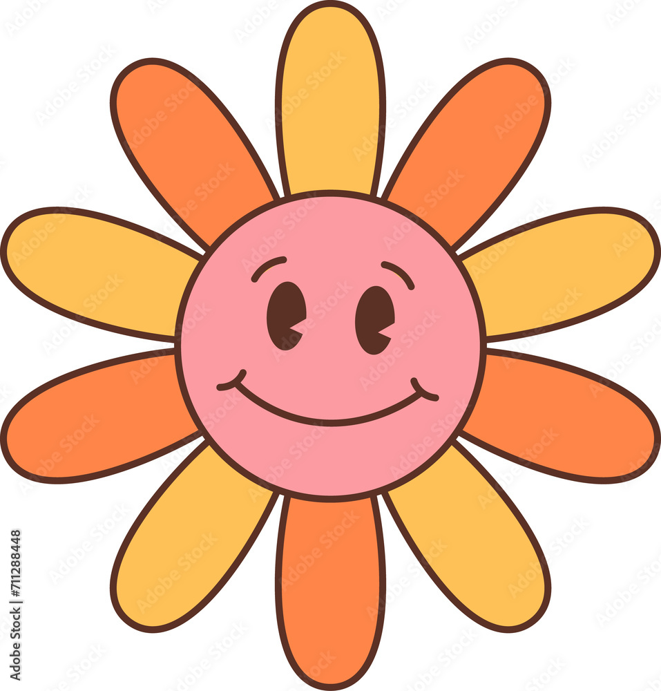 Blooming sunflower emotion with face Blooming sunflower emotion with face