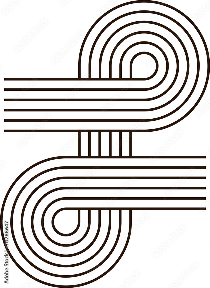 Geometric zen arc, lines and circles figure Geometric zen arc, lines and circles figure