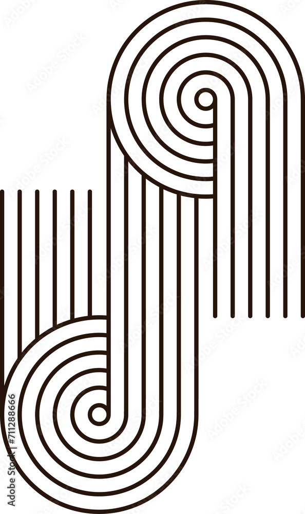 Retro zen abstract shape, geometric lines Retro zen abstract shape, geometric lines