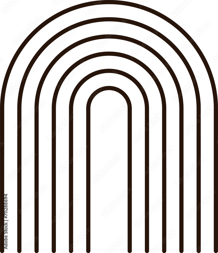 Zen arc line element, outline geometric shape Zen arc line element, outline geometric shape