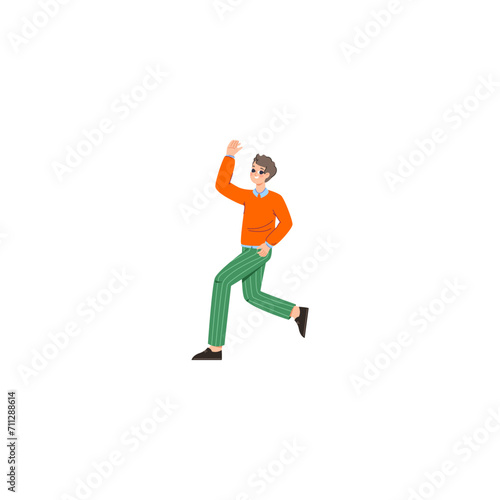 poses of people with activities in orange clothes person