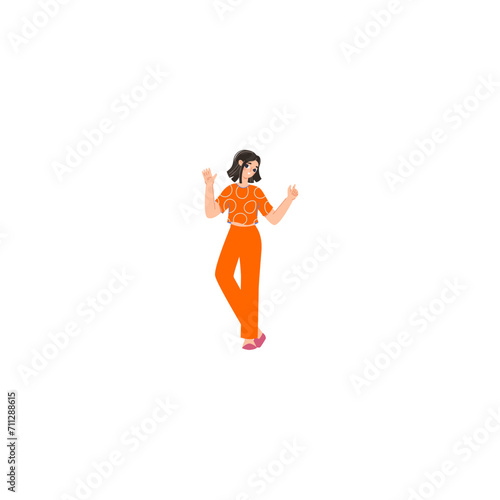 poses of people with activities in orange clothes person