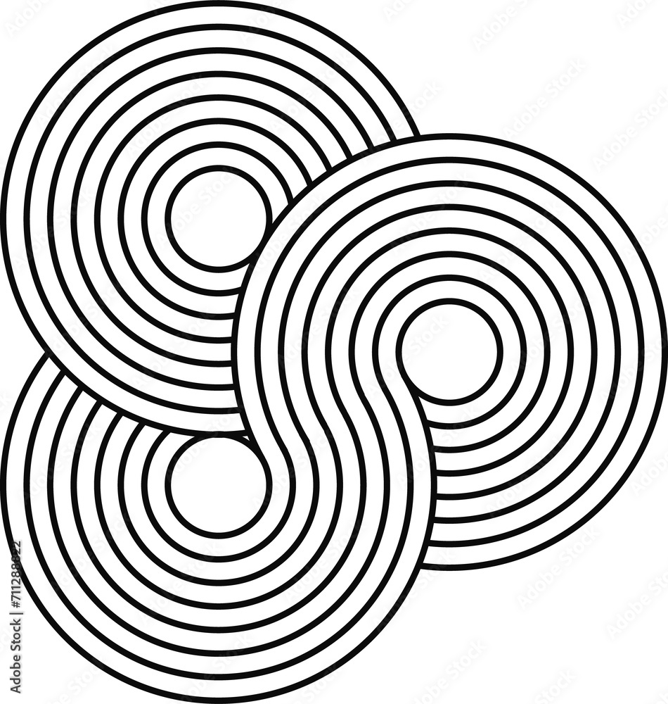 Celtic circles, stripy zen shape figure Celtic circles, stripy zen shape figure