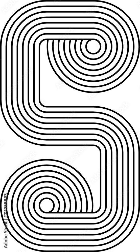 Abstract line figure, stripy zen shape Abstract line figure, stripy zen shape
