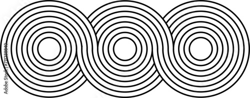 Geometric circles, stripy zen shape