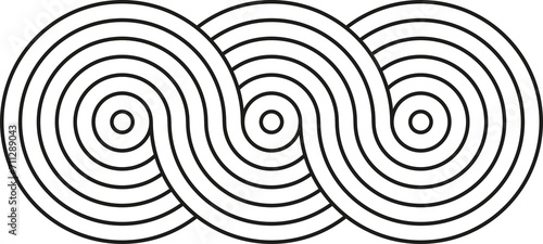 Circles stripy zen shape, geometric figure