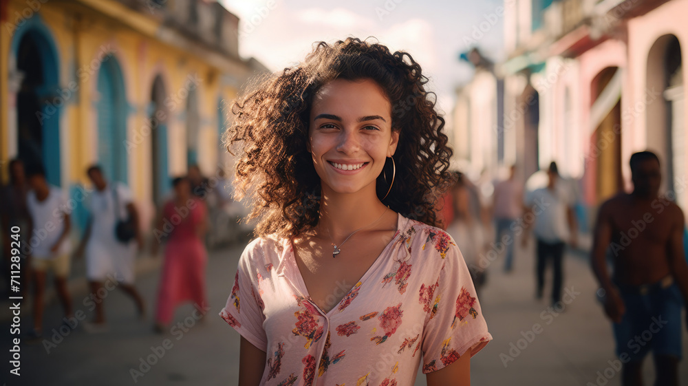 Fototapeta premium Smiling Cuban City Lifestyle