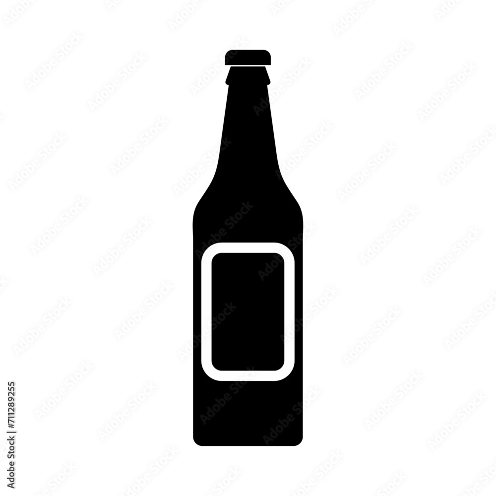 Vector beer bottle vector illustration isolated white background Vector beer bottle vector illustration isolated white background