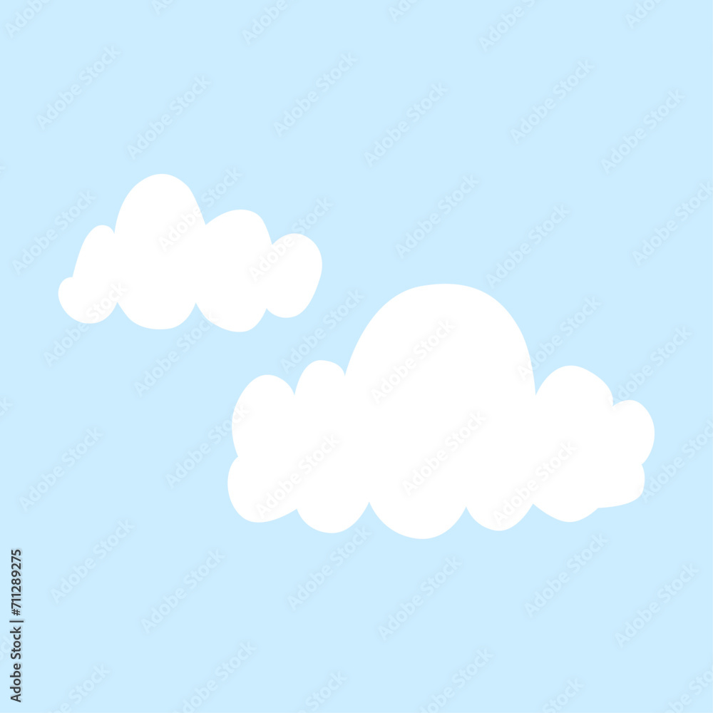 Vector cloud sticker clipart vector set, flat design