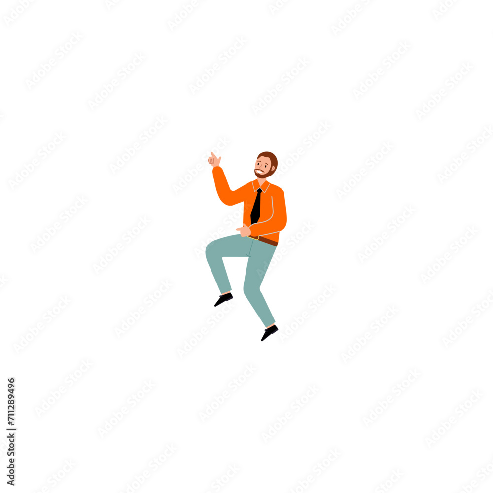 poses of people with activities in orange clothes person