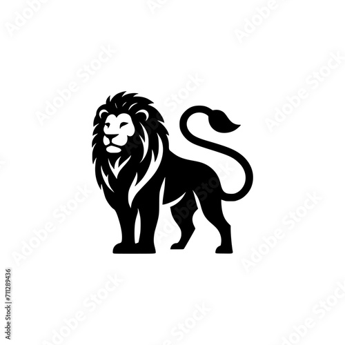 Vector Logo of a Standing Lion. Symbolizing Strength, Leadership, and Nobility. Versatile Design Perfect for Logos, Branding, and Marketing Initiatives. High Quality Illustration on white background.