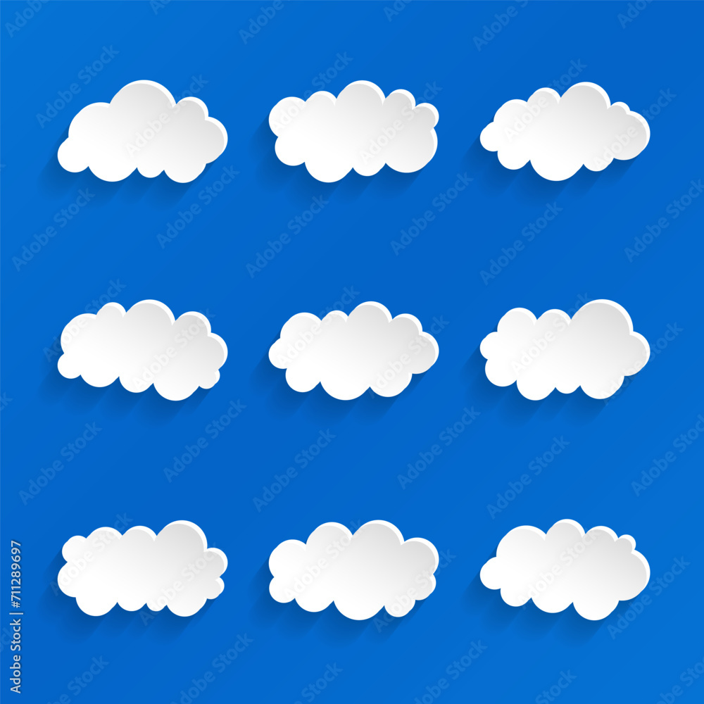 Set of white cloud vector ilustration