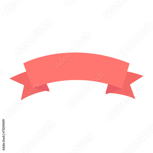 vector red ribbon banner vector, decorative label flat graphic design