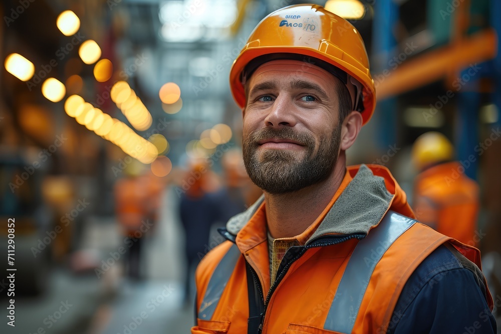 Construction worker at site. Generative AI. Construction worker at site. Generative AI.