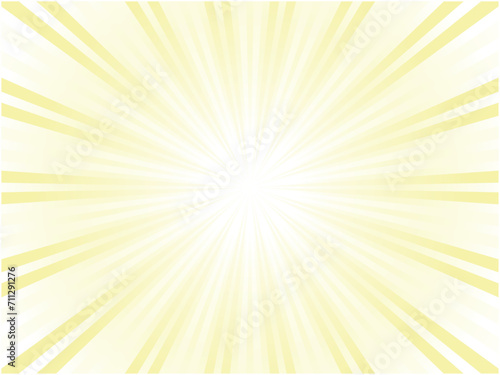 ひんやりとした光を放射するイメージの集中線背景_イエロー