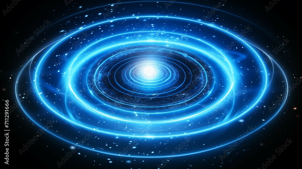 Abstract Blue Glowing Swirls in Space with Dust Particles Abstract Blue Glowing Swirls in Space with Dust Particles