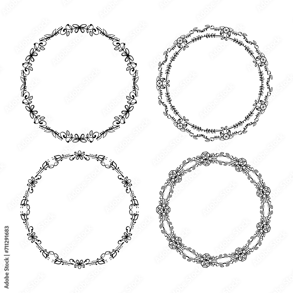 Obraz premium Vector hand drawn ornamental element collection