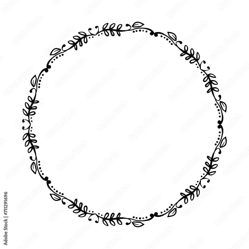 Vector decorative floral round element on white background Vector decorative floral round element on white background