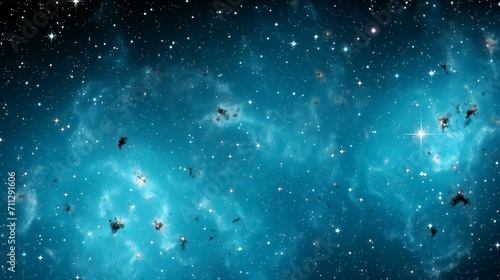 Starry Night Sky with Nebula Dust and Twinkling Stars