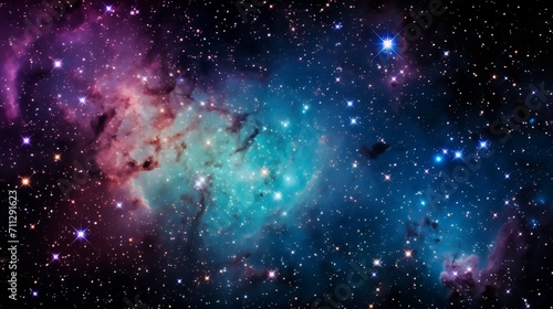 Stunning Space Nebula with Stars and Cosmic Dust Background