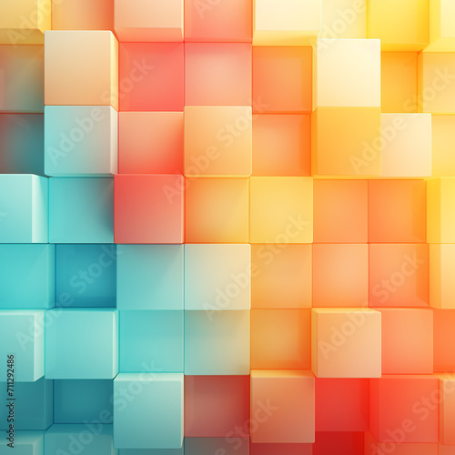 Abstract illustration of colorful cubes background