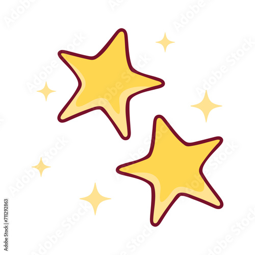 Vector hand drawn pack of stars on white background