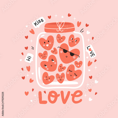 Valentine`s Day card. Vector illustrations
