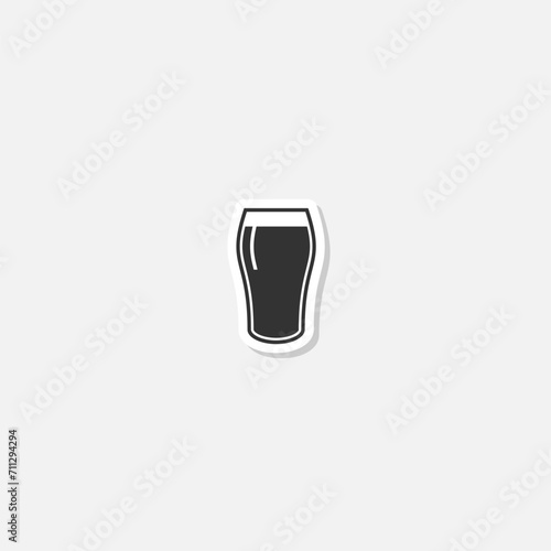  Beer glass icon sticker isolated on gray background